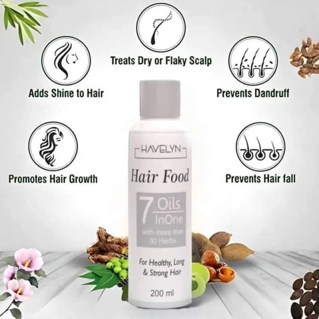Havelyn Hair Food  7 Oils & 30+ Herbs for Hair Growth, Dandruff & Scalp Care  200ml